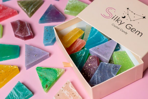 The Gemmies Handmade Kohakutou Candy, Multiple Flavored, Crystal Candy,  Edible Gem, ASMR Candy, Gummy Candy, Edible Crystal. Edible Jewelry 