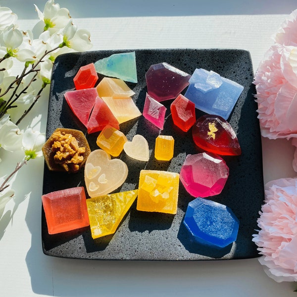 26-28 Pieces Edible Mystery Box Kohakutou Candy, Mixed Flavored, Crystal Candy, Edible Gem, Edible Crystal, ASMR Candy, , Vegan Candy