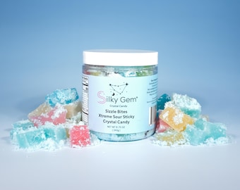 Sizzle Bites Xtreme Sour, Multiple Edible Crystal, Edible Gem Kohakutou, Natural Candy, Handmade Vegan Gluten Free