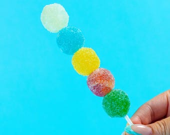 Sizzle Pops Single Skewer, Edible Gem Kohakutou, Natural Candy, Handmade Vegan Gluten Free