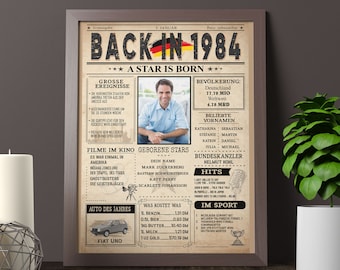 Geschenk zum 40. Geburtstag 1984 | für Frau & Mann, tolle Geschenkidee, Chronik, Karte, Geburtstagswünsche, persönlich | personalisierbar