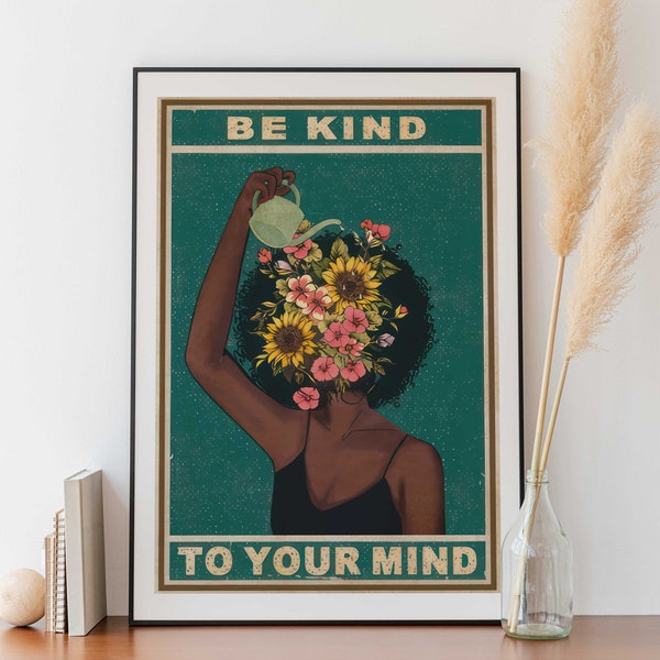 Poster BE KIND | für Wohnzimmer, Schlafzimmer oder Flur Poster Print Vintage