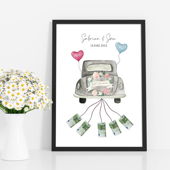 Geldgeschenk Hochzeitsbild Hochzeitsauto Etsy.de