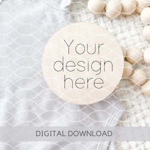 Baby Monthly Circle Mockup, Baby Name Sign, Wood Sign Baby Mockup, Wood Round Milestone Mockup, Wooden Circle Mockup, Baby Announcement