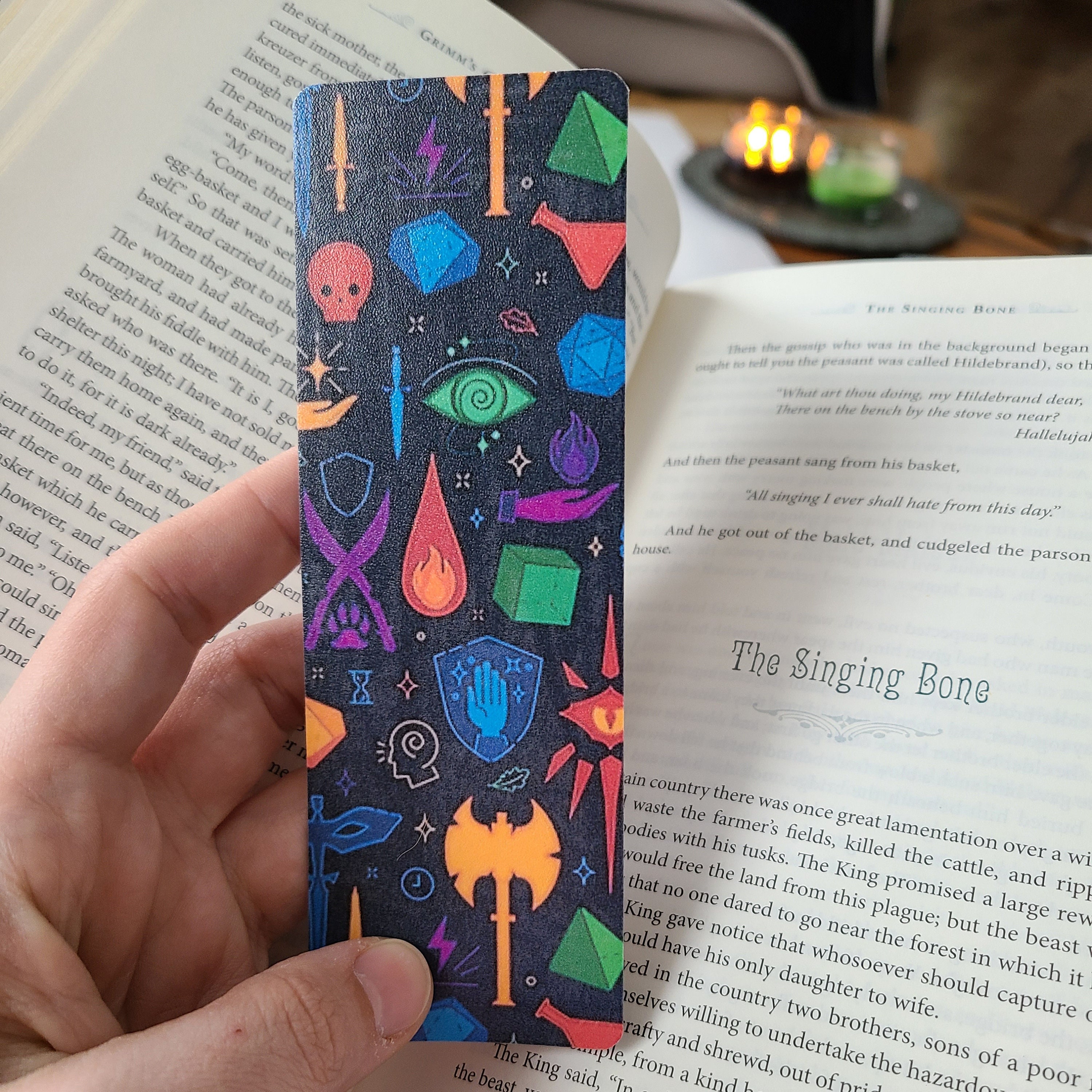 Dnd Dice Laminated Bookmark D20 Double Sided Bookmarks - Etsy