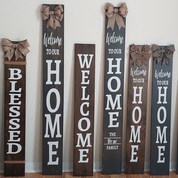 Welcome Door sign, leaner, outdoor decor, porch, Wooden sign, Oh hello, Family name, Handmade gift, spring decor, Blessed, mothers day