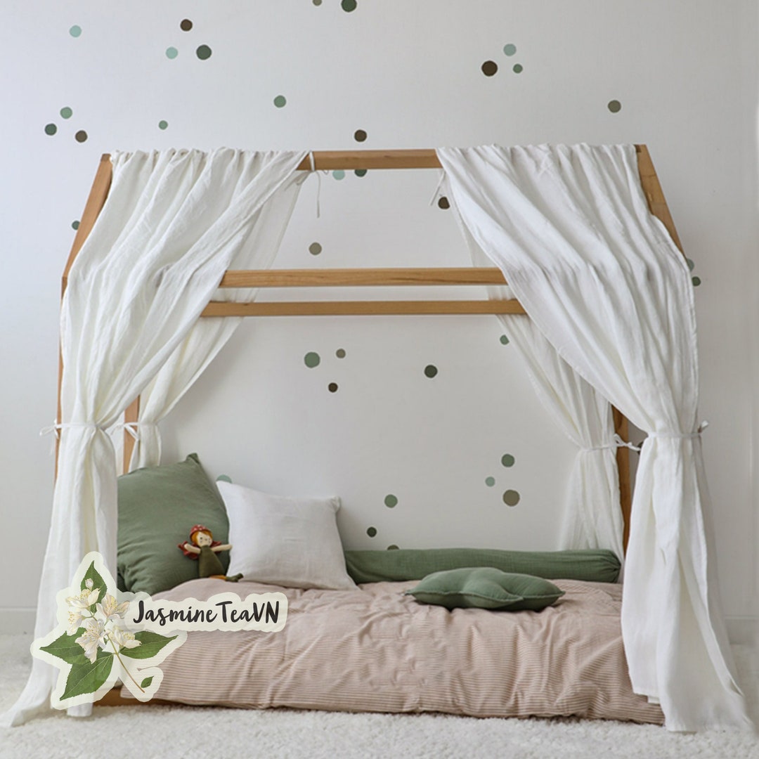Linen House Bed Canopy Linen Bed Canopy for Toddlers Linen Etsy