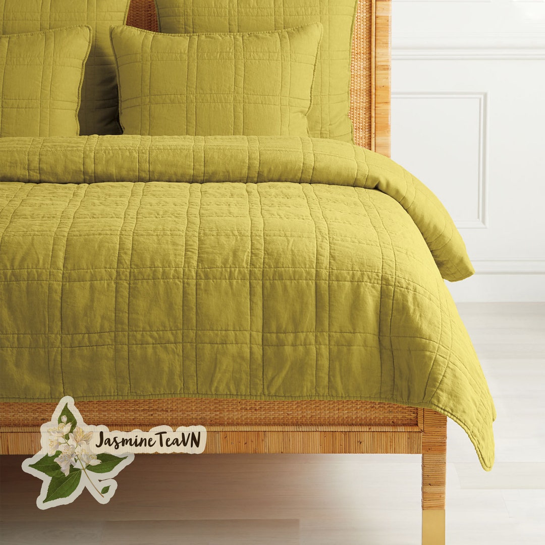 Linen WINTER Quilt Linen Bed Coverlet Linen Quilted Blanket Etsy