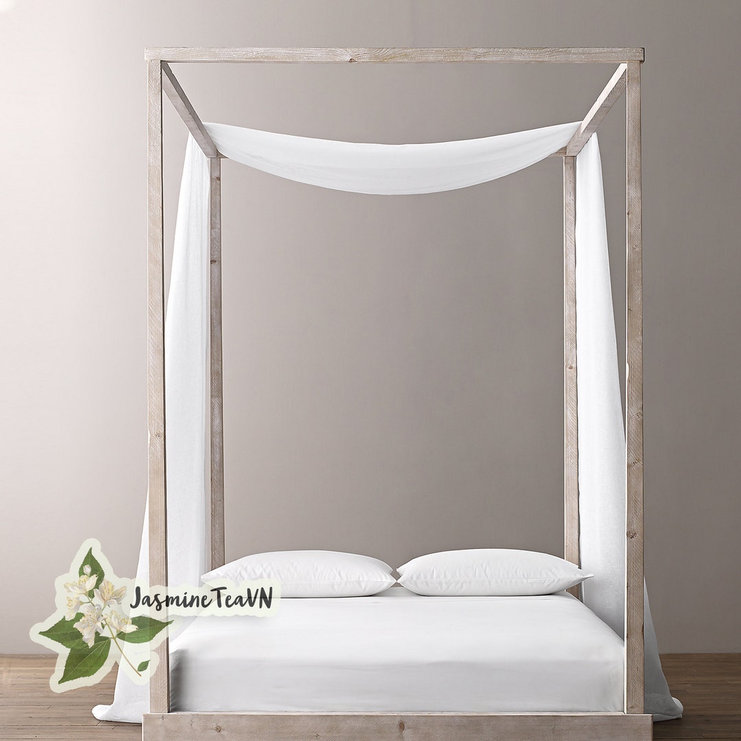 Linen Bed Canopy for All Bed Sizes Linen Curtain Canopy Etsy