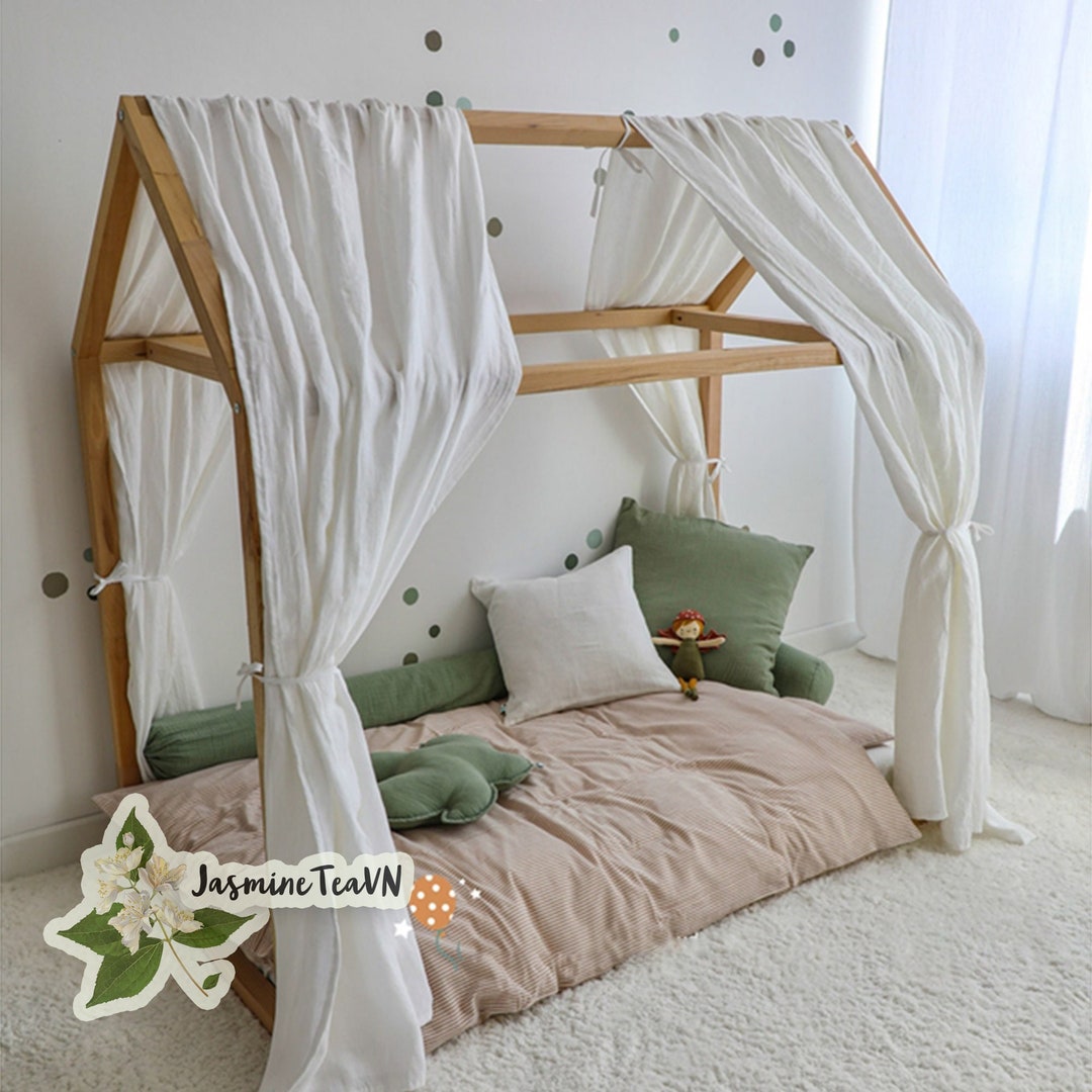 Linen House Bed Canopy Linen Bed Canopy for Toddlers Linen Etsy