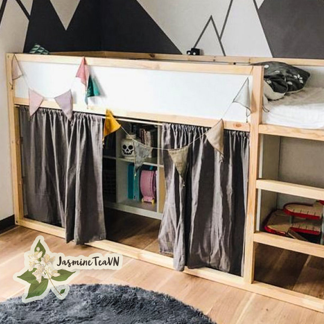 Bunk Bed Privacy Curtains Any CUSTOM SIZE Linen Bunk Bed Etsy
