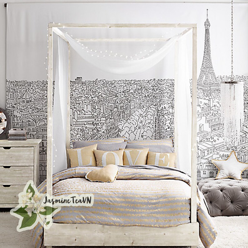 Linen Bed Canopy for All Bed Sizes Linen Curtain Canopy Etsy