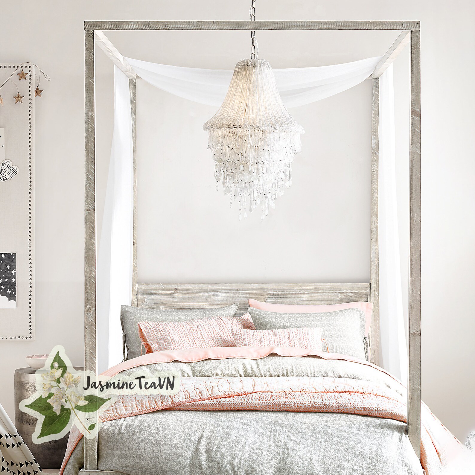 Linen Bed Canopy for All Bed Sizes Linen Curtain Canopy Etsy