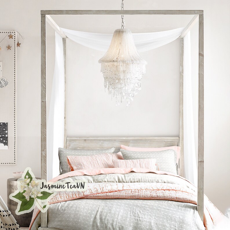 Linen Bed Canopy for All Bed Sizes Linen Curtain Canopy Etsy