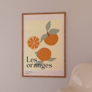 Fruit Market Print, Oranges Print, Botanical Poster, Fruit Printable Wall Art, Kitchen Decor