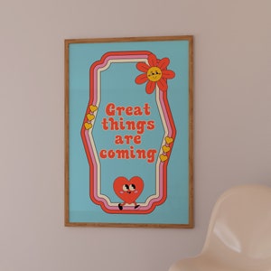 Hippie Retro Print,Cute Wall Art Aesthetic Print,Retro Affirmation Wall Art,Digital Download
