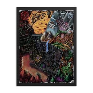 Reborn Region Map (Matte, framed)