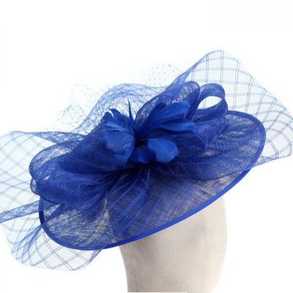 Royal blue fascinator/ hatinator