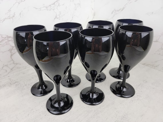 Vintage Blue Glassware Set of Seven Vintage Blue Glassware Set of Seven