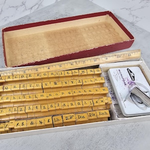 Vintage Superior Sign Marker wood stamp set | Vintage wooden letter and number sets for sign making