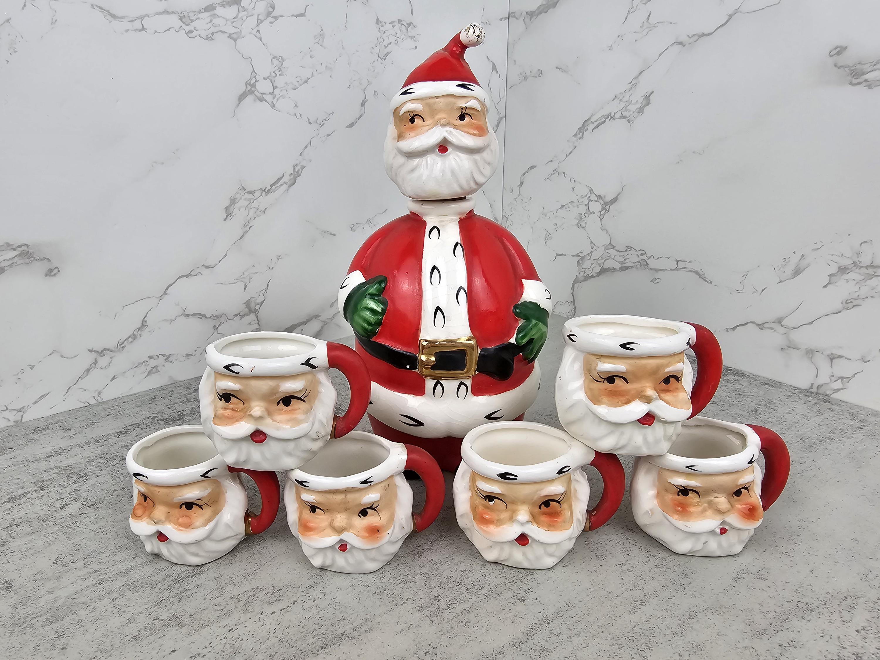 レア！　ヴィンテージ レフトン サンタ&トナカイ クリスマス 蓋付きキャンディ皿 Lefton Santa - Etsy