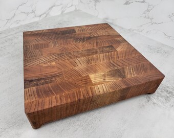 Vintage end grain cutting board or chopping block | vintage wood charcuterie or cheese board