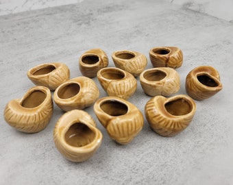 Vintage ceramic snail pots or snail cups (set of 12) | Vintage escargot pots from France