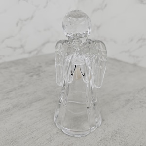 Vintage Fenton Art Glass Praying Angel Figurine: Clear Glass Sculpture