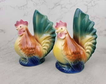 Vintage Royal Copley Chicken Feed Bank (sold separately) | Vintage rooster piggy bank