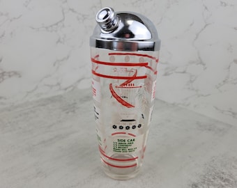 Vintage Hazel Atlas cocktail shaker with drink recipes | vintage cocktail shaker