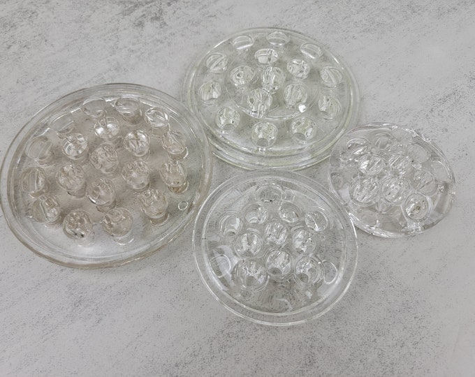 Vintage Glass Flower Frogs of Varying Sizes 11hole, 16hole, and 19