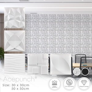 Acepunch 1pc Custom Made Textured PVC 11.8&quot; X  11.8&quot; 3D Wall Panel Home Interior Decor Decorative Design Living Room Interior Modern Art
