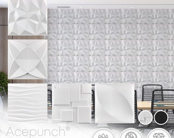 Acepunch 1pc Custom Made Textured PVC 11.8&quot; X  11.8&quot; 3D Wall Panel Home Interior Decor Decorative Design Living Room Interior Modern Art