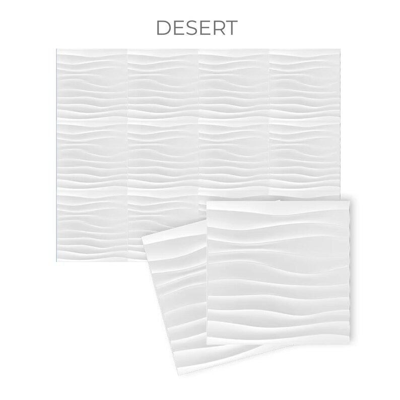 May include: White 3D wall panel with a wavy pattern. The panel is made of a lightweight material and is easy to install. The panel is shown in two different sizes.