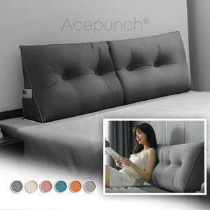 Triangular Bed Backrest Custom Made Pillow Sofa Back Headboard Ergonomic Cushion Waist Support Lumbar Triangle Reading Wedge Pillow Gift