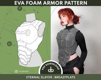 EVA Foam Cosplay Rüstung Muster | Eternal Slayer Brustplatte PDF | Digitaler Download