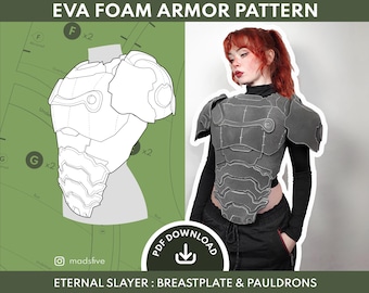 EVA Foam Cosplay Rüstung Muster | Eternal Slayer Brustplatte & Schulterteile PDF | Digitaler Download