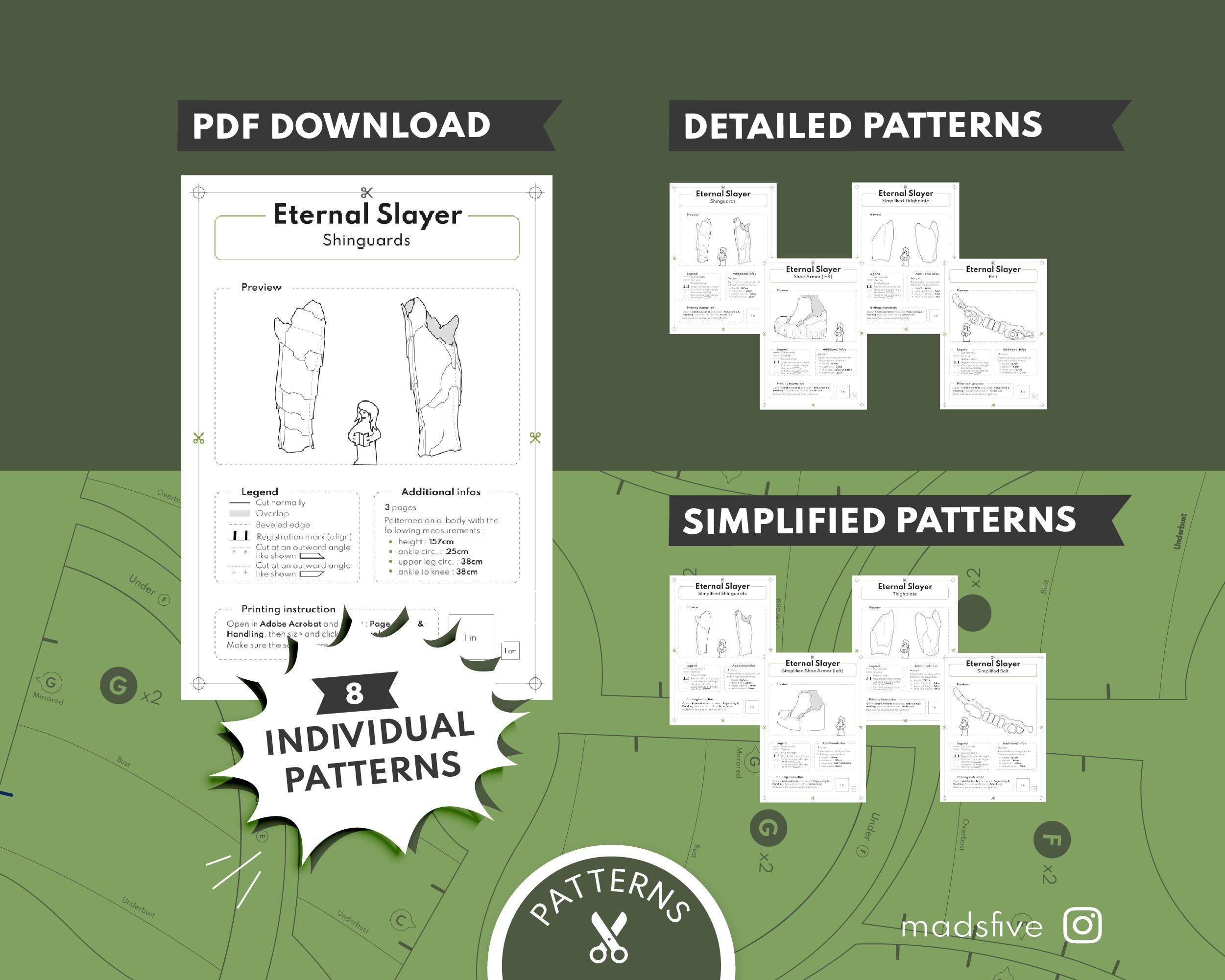 EVA Foam Cosplay Armor Pattern | Eternal Slayer Leg Armor | Digital ...