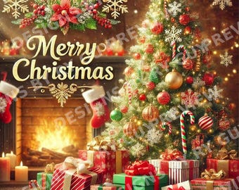 Printable Christmas Card | Instant Download Merry Christmas Ecard, Festive Holiday Greeting Card for Family and Friends