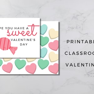 San Valentino in classe scaricabile, Biglietti di San Valentino per bambini stampabili, Candy / Sweet Bag
