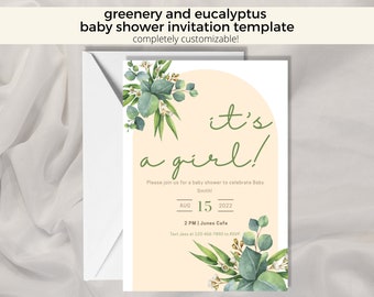 Invitation unique de baby shower de Boho | Eucalyptus et Verdure