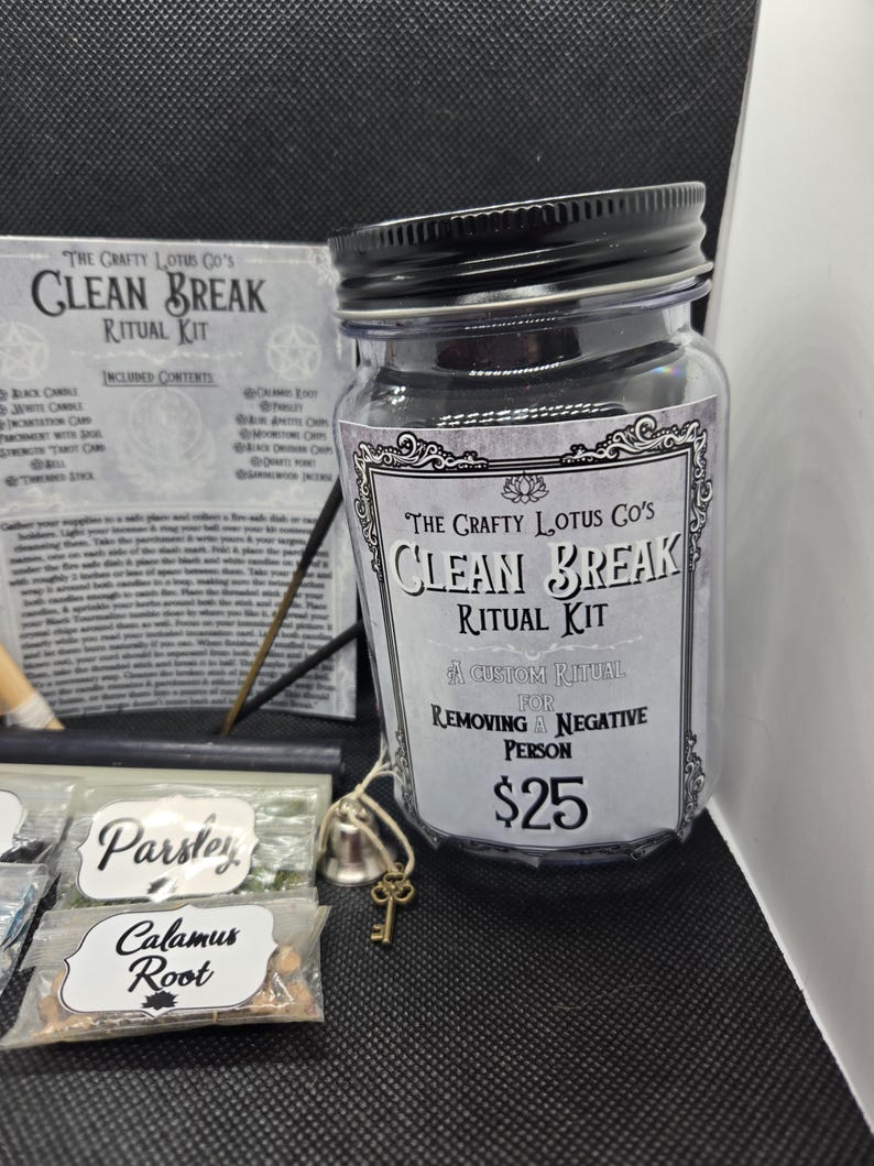 Clean Break Ritual Jar Spell Kit: Cord Cutting, Unwanted Connections - Etsy