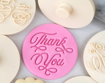 Thank You Stamp Embosser Cookie and Fondant Cutter
