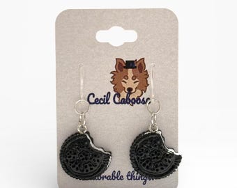 Pendientes de galleta de chocolate. Hipoalergénicos. Ganchos de plástico. ¡Aptos para personas sensibles!