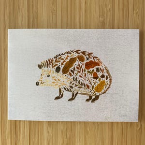 Carte de voeux hérisson à partir d'oeuvres d'art originales - carte vierge hérisson - carte d'anniversaire hérisson - peinture hérisson - photo hérisson
