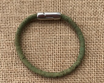 Handmade Vegan Cork Magnetic Bracelet - Custom Made - PETA Approved Gift