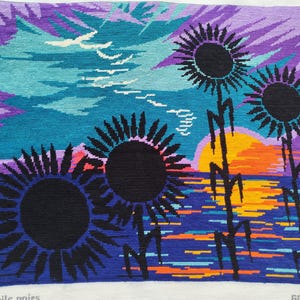 Modern Tapestry, French Vintage Embroidery Finished, Black Suns, Lurçat Picard Ledoux Style French Wall Decor Tapestry