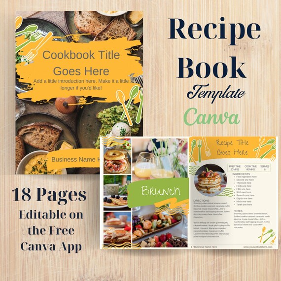 Foodie Recipe Book Template INSTANT DOWNLOAD EDITABLE Etsy