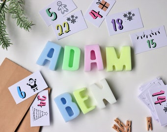 coole BUNTE BUCHSTABEN SEIFEN für Kinder mit Sheabutter/parfümfrei/kleines Geschenk mit Wunschnamen/personalisierte Geschenke