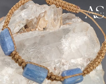 Adjustable Shamballa Bracelet Blue Kyanite | Pearl jewelry | Semi-precious stones | Disthenes | Spontaneity | Determination | Harmony